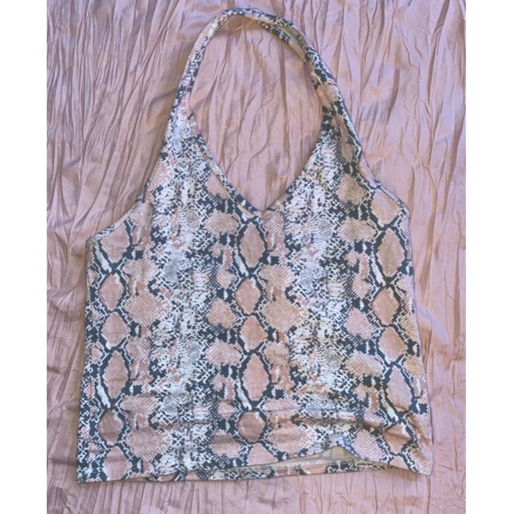 Snake print halter top